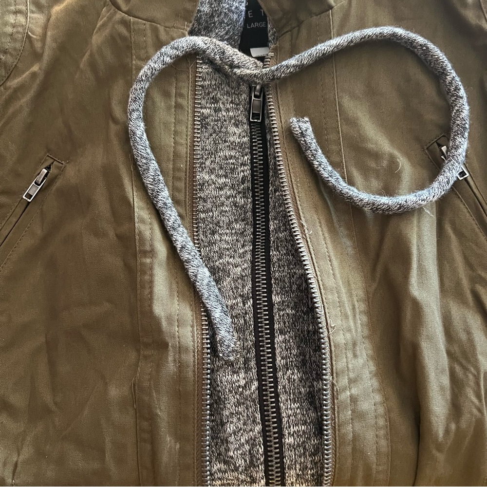 Army Green Hoodie Layered Utility Jacket! NEW! - Picture 8 of 11